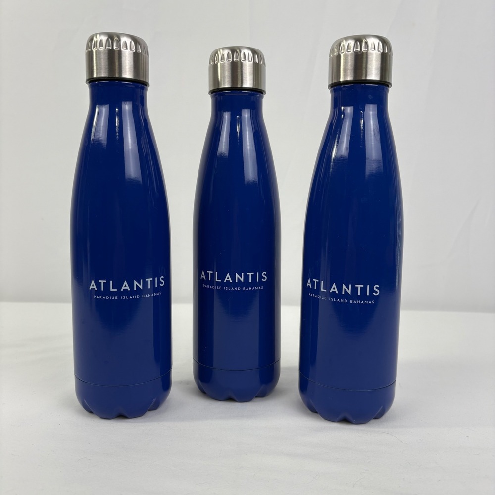 Atlantis Bahamas Blue Project Foundation Insulated Water Bottles Set of 3 Blue